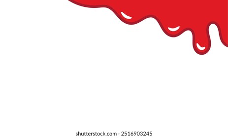 donación de sangre ondulada. Patrón de goteo de sangre. Medicina, Vector de ciencias. Flujo de pintura roja. Charcos de pintura roja. Ilustración de dibujos animados de Vector. salpicadura de ketchup derretida.