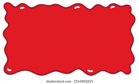 gewellte Blutspende Tropfendes Blutbild. Medizin, Wissenschaft, Vektor. Rote Farbe fließt. Pfützen mit roter Farbe. Vektorgrafik. geschmolzener Ketschupsplat.