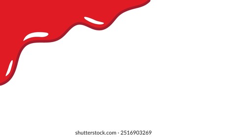 gewellte Blutspende Tropfendes Blutbild. Medizin, Wissenschaft, Vektor. Rote Farbe fließt. Pfützen mit roter Farbe. Vektorgrafik. geschmolzener Ketschupsplat.