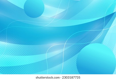 Wavy blue abstract with blurred light curved lines background