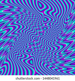 Wavy blue background. Motion illusion.