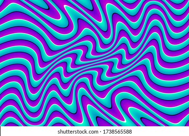 Wavy blue background. Motion illusion.