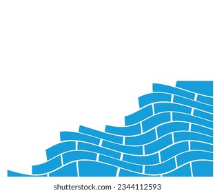wavy blue bricks vector illustration