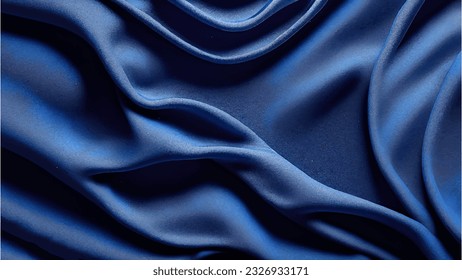 Wavy blue cotton fabric background