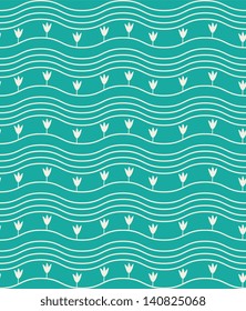 Wavy blue floral background