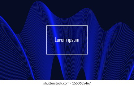 Wavy blue lines background with text in between 