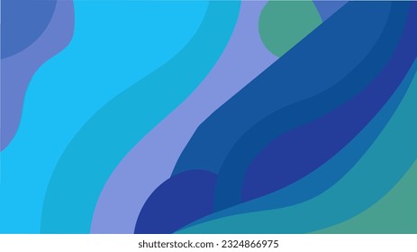 wavy blue mixed color backgroung vector illustration