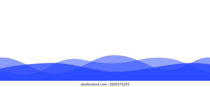 Wavy blue separator, header, modern divider shape vector illustration	