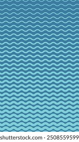 Papel de parede padrão de listras azul ondulado. Ilustração vetorial