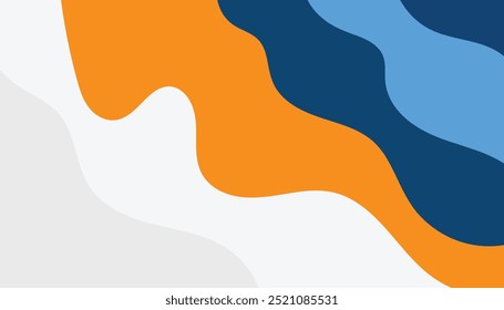 Wavy bold curved lines and squiggles ornament. brush strokes vector seamless pattern. colorful wallpaper.	