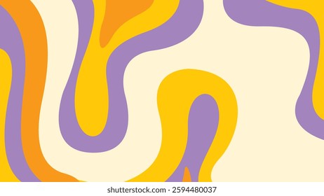 Wavy bold curved lines and squiggles ornament. brush strokes vector seamless pattern. colorful wallpaper.