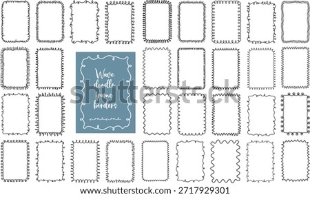 Wavy borders design set created with gentle wave strokes.