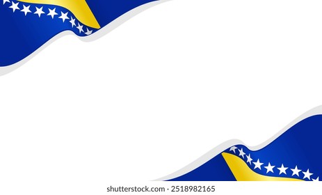 wavy bosnia flag vector background with copy space for text. bosnia and herzegovina national day