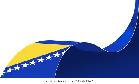 wavy bosnia flag vector background with copy space for text. bosnia and herzegovina national day