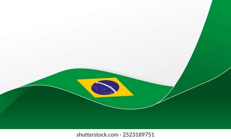 wavy brazil flag vector background with copy space for text. brazil national day