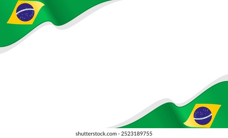 wavy brazil flag vector background with copy space for text. brazil national day