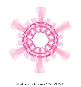 Wavy Bright gradient frame of lines. Stylized guilloche. element