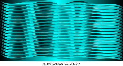Wavy Bright neon abstract gradient lines tech futuristic background. Seamless looping geometric pattern. 4K resolution abstract wave illustration  black background