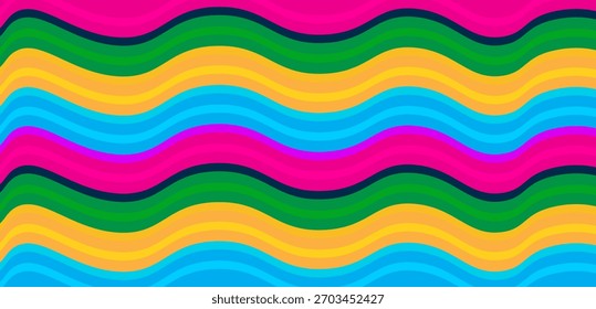Wavy brights create a vibrant abstract background with colorful curves and smooth lines, offering a cheerful, playful design.