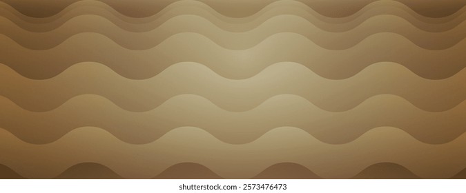 Wavy brown background with a smooth texture. The brown background features layered wave patterns creating a warm, earthy feel. Minimal abstract wavy gradient vector background