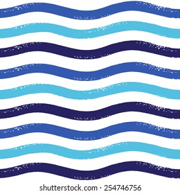 Wavy brush stripes vector seamless pattern