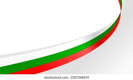 welliges bulgarisches Flag, Vektorhintergrund mit Kopienraum für Text. bulgarischer Nationalfeiertag