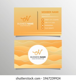 Wavy Business Card Template With Desert Colors