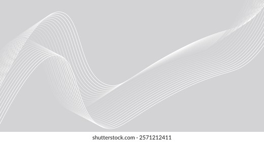 Wavy business curve lines on transparent background. Abstract ocean wave line background. Wave swirl, frequency sound wave, twisted curve lines with blend effect.	
