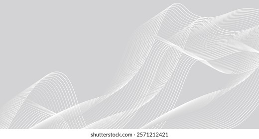 Wavy business curve lines on transparent background. Abstract ocean wave line background. Wave swirl, frequency sound wave, twisted curve lines with blend effect.	

