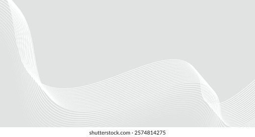Wavy business curve lines on transparent background. Abstract ocean wave line background. Wave swirl, frequency sound wave, twisted curve lines with blend effect.