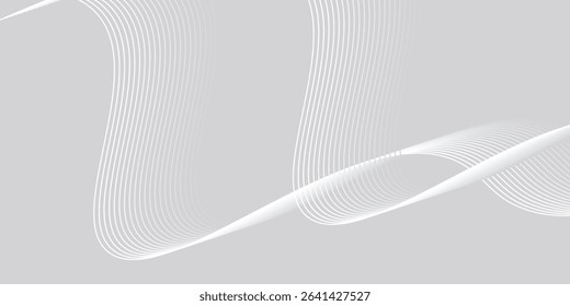 Wavy business curve lines on transparent background. Abstract ocean wave line background. Wave swirl, frequency sound wave, twisted curve lines with blend effect.