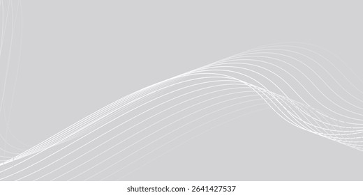 Wavy business curve lines on transparent background. Abstract ocean wave line background. Wave swirl, frequency sound wave, twisted curve lines with blend effect.