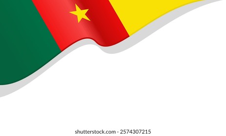 wavy cameroon flag frame background with copy space for text. for national day