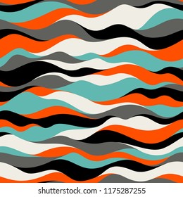 Wavy camouflage seamless pattern. Abstract modern military and hunting camo texture background. Vector illustration.