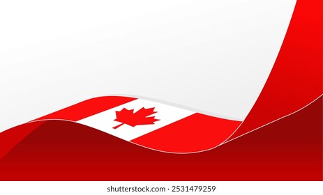 wavy canada flag vector background with copy space for text. canada national day