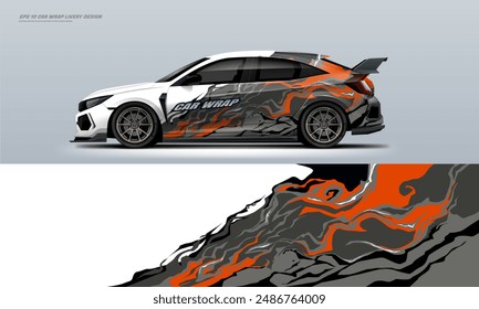 Archivo de Vector de diseño de librea de envoltura de coche ondulado eps 10 archivo de calcomanía imprimible