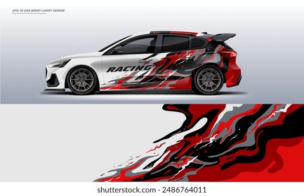 Wavy car wrap livery design vector file eps 10 printable decal file