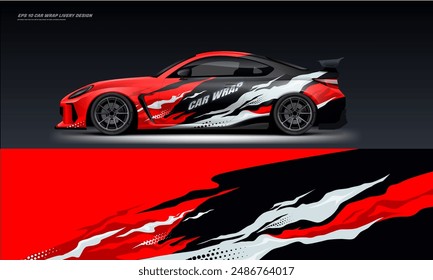 Wavy car wrap livery design vector file eps 10 printable decal file