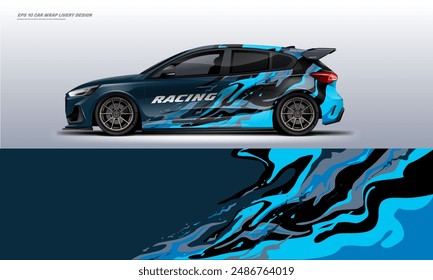 Wavy car wrap livery design vector file eps 10 printable decal file