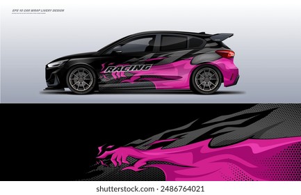 Wavy car wrap livery design vector file eps 10 printable decal file