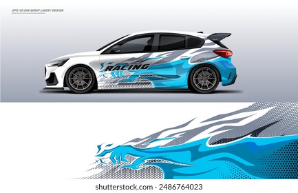 Wavy car wrap livery design vector file eps 10 printable decal file