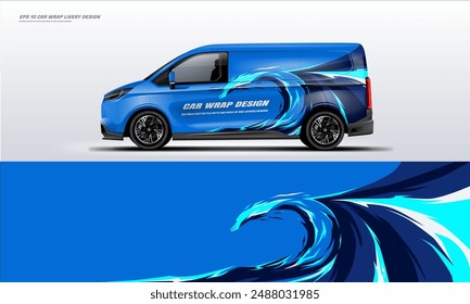 Diseño ondulado de la librea del envoltorio del coche. Vector elegante deportivo del archivo imprimible de la etiqueta eps 10