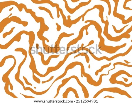 Wavy caramel or peanut butter pattern. Vector banner with milk toffee texture, abstract background. Liquid sauce illustration