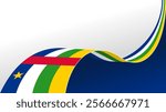 wavy central african republic flag vector background with copy space for text. for national day