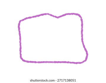 Wavy chalk quote frame box with organic contour and rectangle border on a white background. Sketch style template for creative text or quote, minimalist border concept for modern poster.