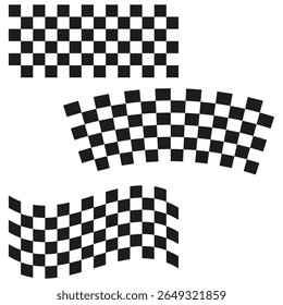 Wavy checkerboard composition. Curved chess pattern. Distorted squares Vector. Dynamic flag emblem.