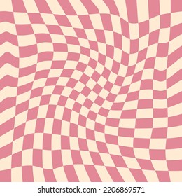 
Wavy Checkerboard Seamless Pattern Groovy Retro Digital Paper
