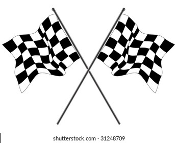 Wavy checkered flags