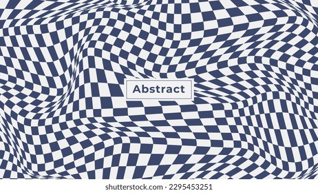 Wavy chess board. Chessboard concept. Chess Board Pattern Abstract Distortion. Checkered background