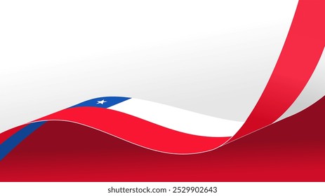 fundo de vetor de bandeira ondulada do chile com espaço de cópia para texto.